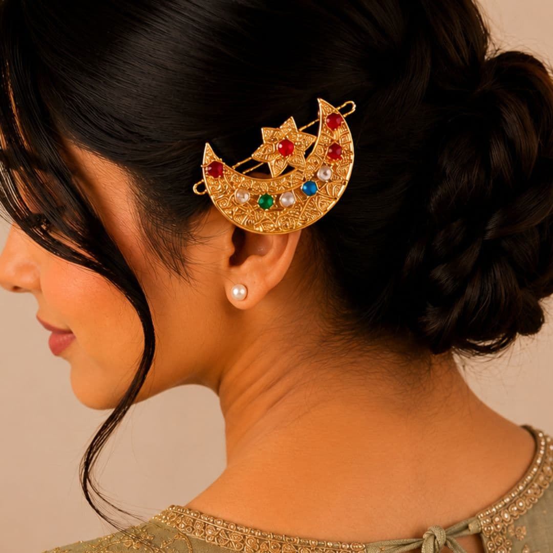 Traditional Multicolor Stone Hair Clip