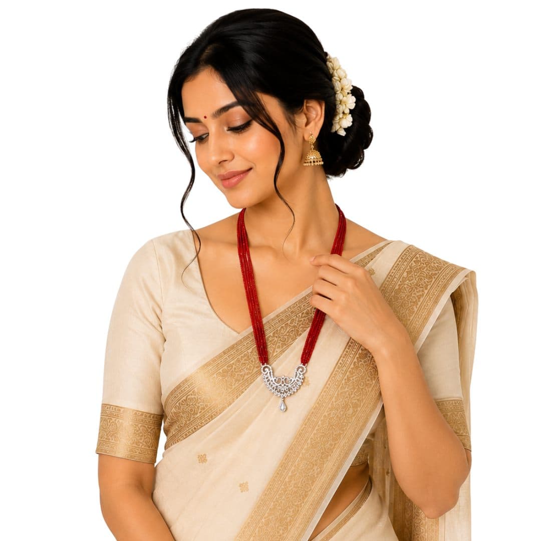 Classic Red Beaded Mangalsutra Necklace