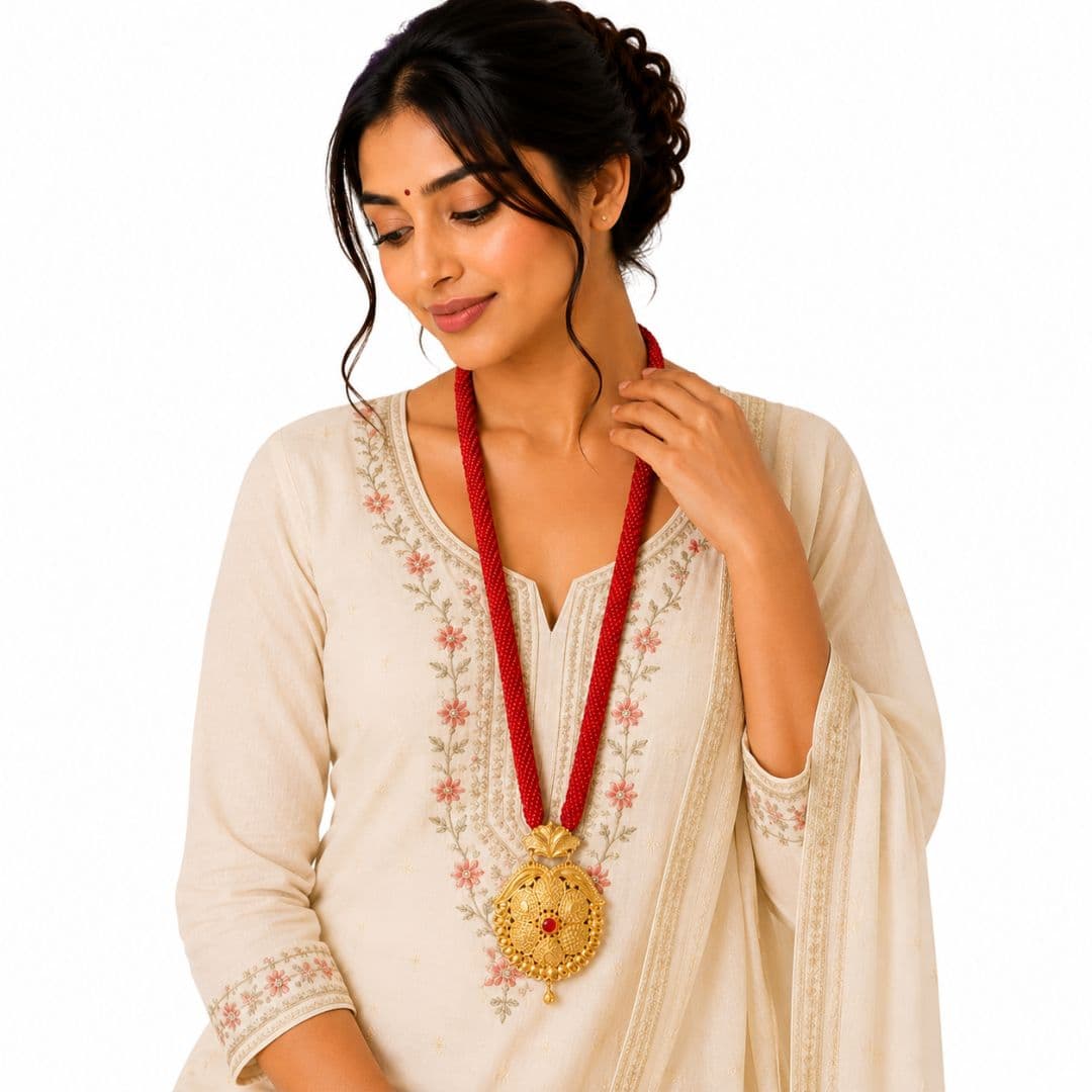 Ruby Heritage Ranihaar Pendant Necklace