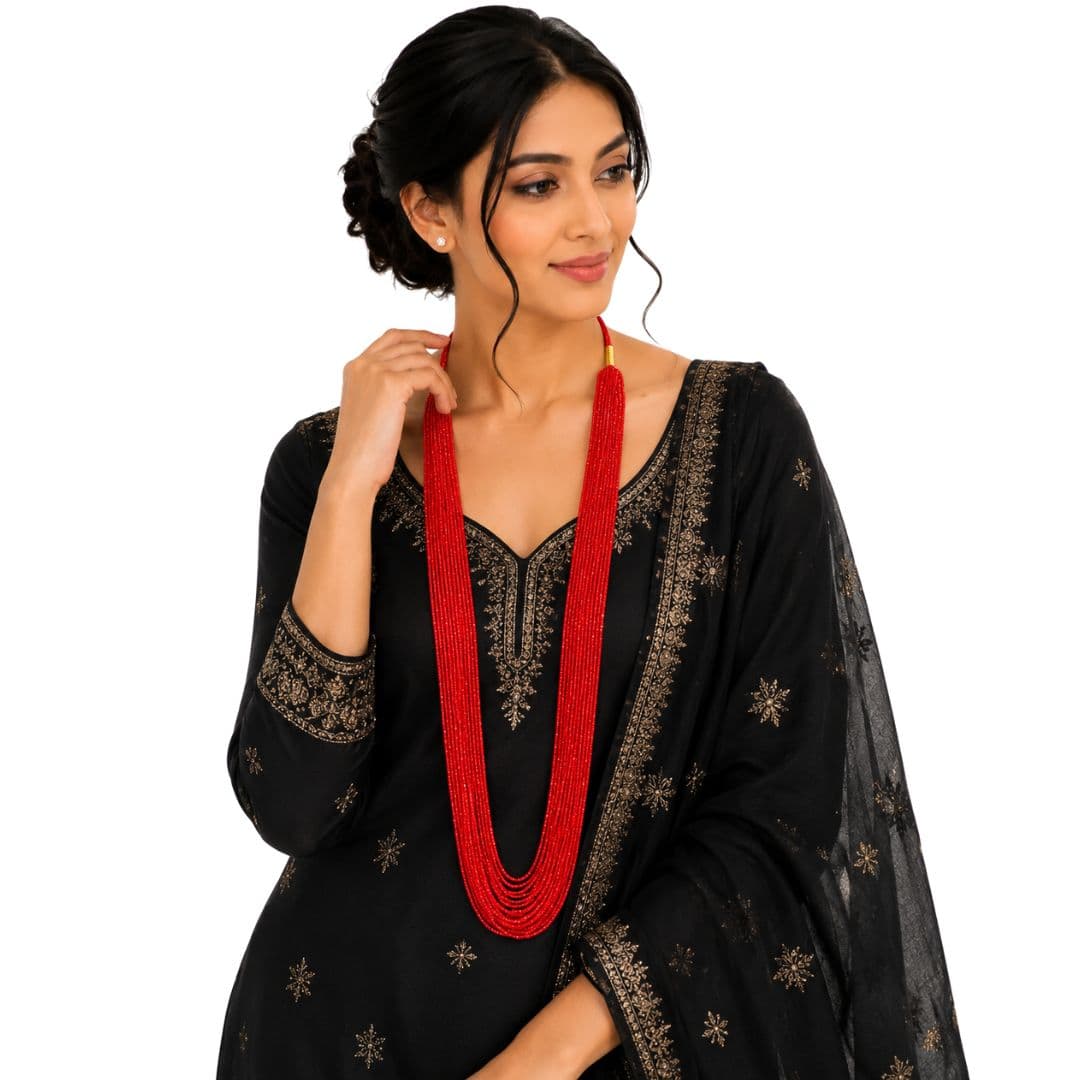 Traditional Red Mala Pote Necklace